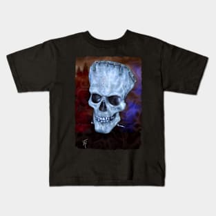 Frankenstein monster skull Kids T-Shirt